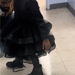 Girls Elegant Black Tulle Dress